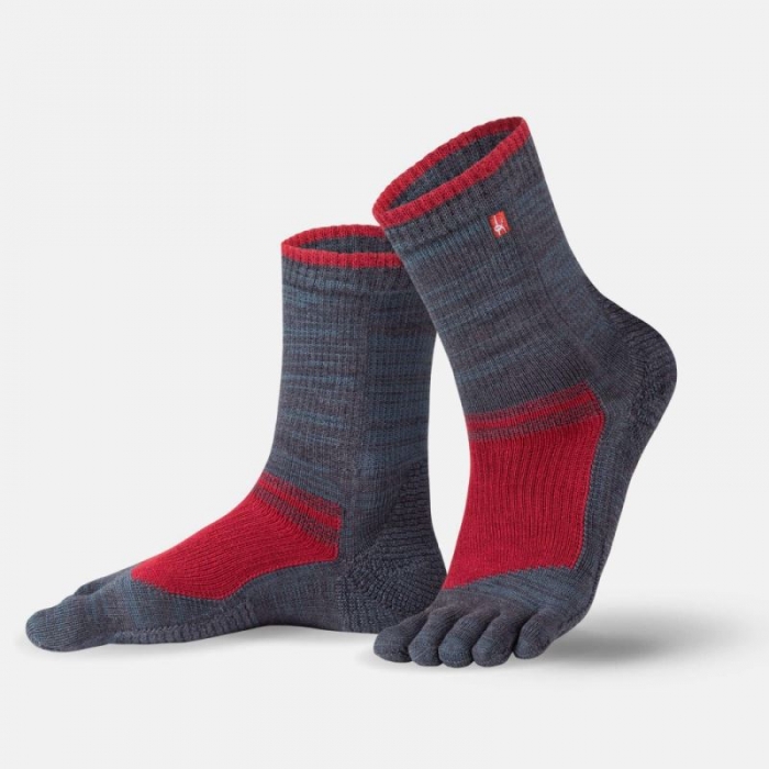 BÄR Schuhe Outdoor Hiking Zehensocken - Grau / Rot