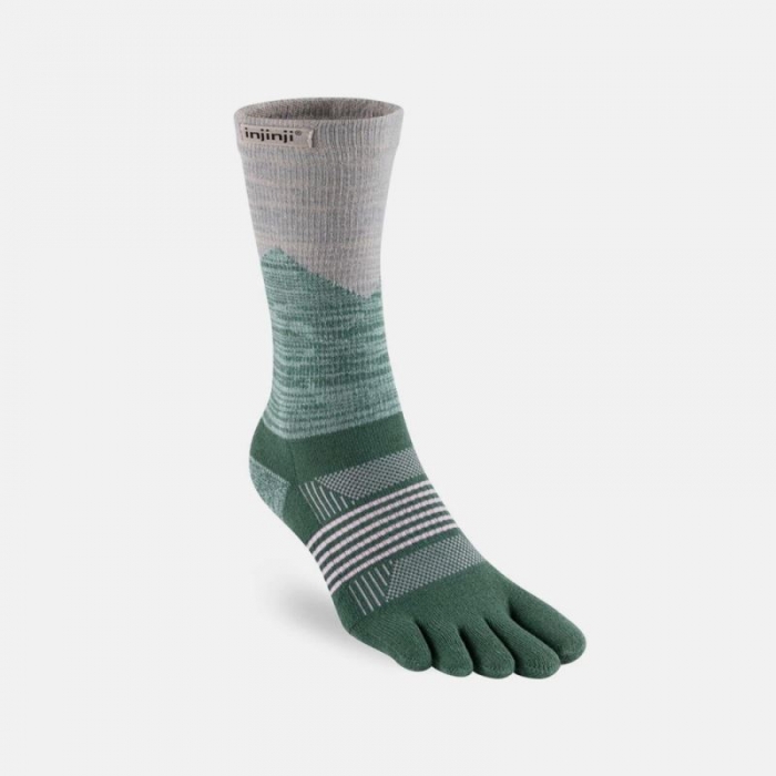 BÄR Schuhe injinji Trail Zehensocken - Grün / Grau