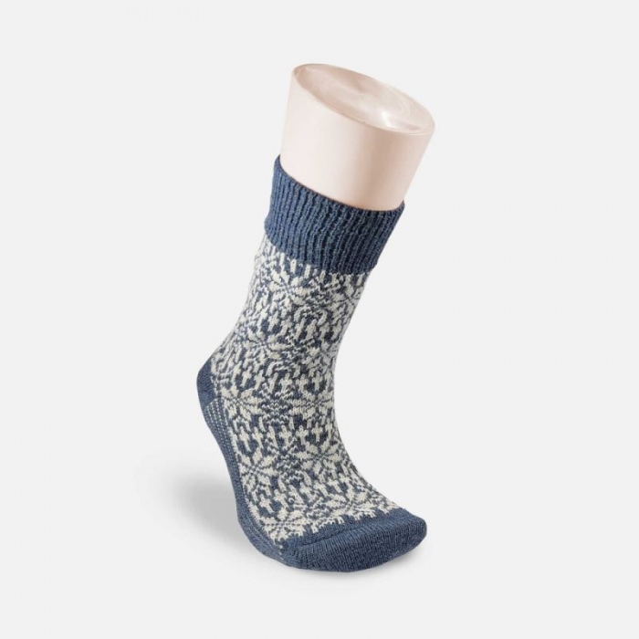 BÄR Schuhe Socken Schneeflocke - Jeans / Natur