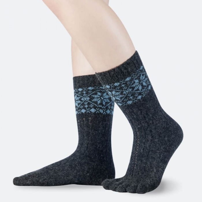 BÄR Schuhe Snowflakes Zehensocken - Dunkelgrau / Blau