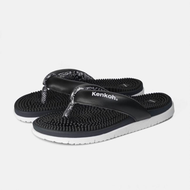 BÄR Herren Schuhe Fuwa Flip Flop Kenkoh Massage-Sandale - Schwarz BÄR Herren Schuhe Fuwa Flip Flop Kenkoh Massage-Sandale - Schwarz