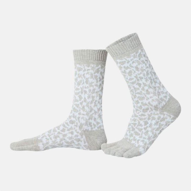BÄR Schuhe Zehensocken Leopard - Weiß / Grau BÄR Schuhe Zehensocken Leopard - Weiß / Grau