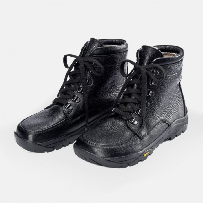 BÄR Herren Schuhe Lammfellstiefel - Schwarz