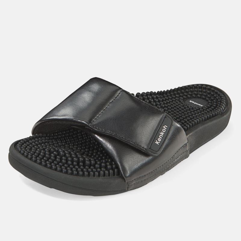 BÄR Herren Schuhe Kenkoh Massage-Sandalen - Schwarz