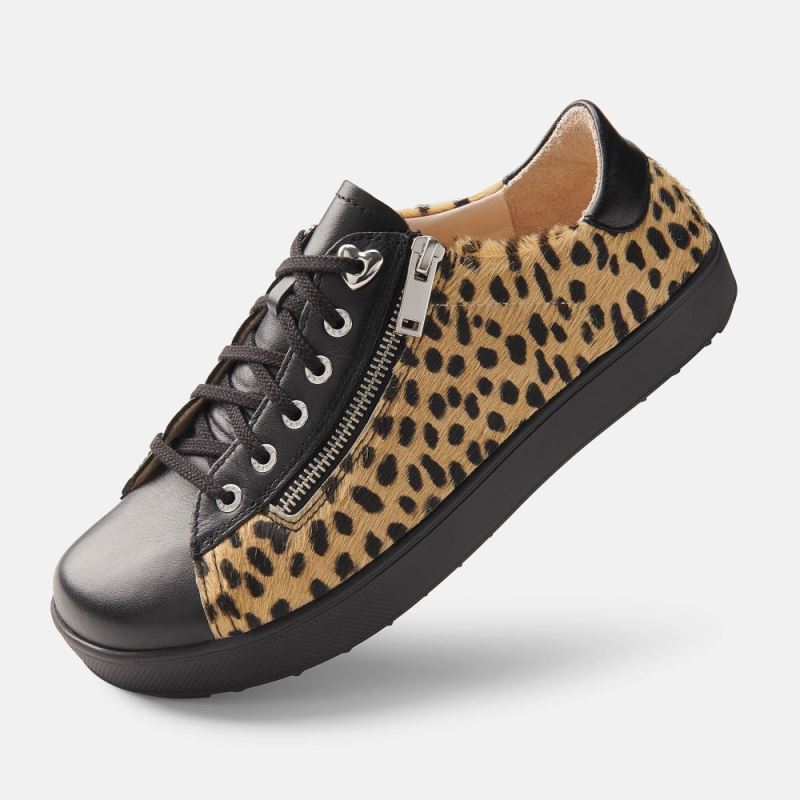 BÄR Damen Schuhe Margot - Schwarz / Leo